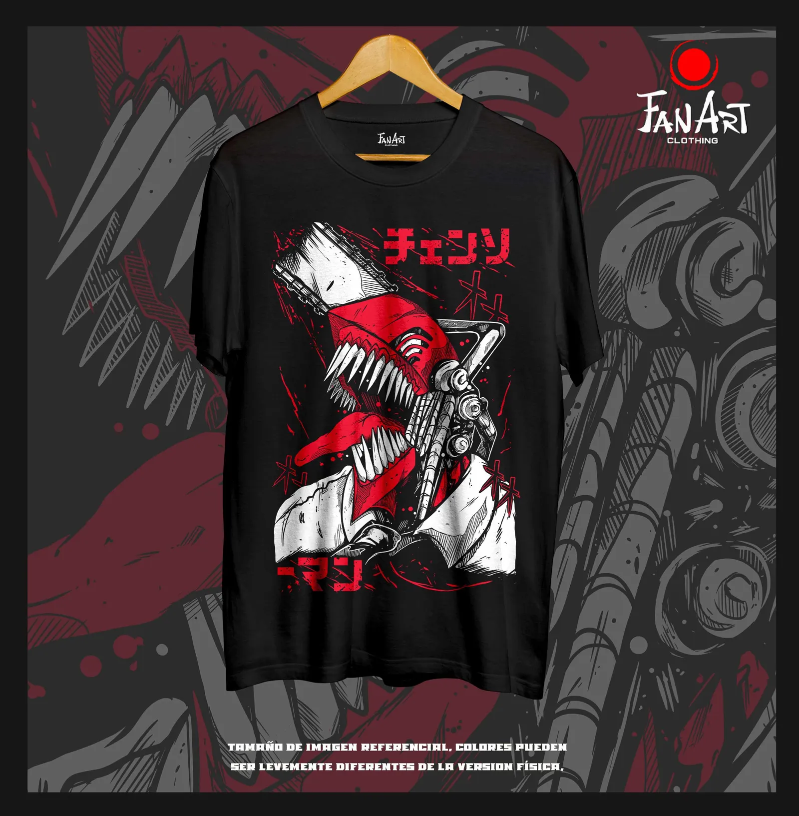 Polera Denji · cabeza motosierra — Chainsaw Man