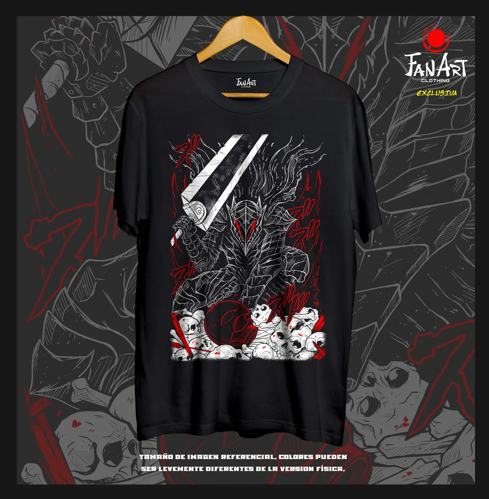Polera Guts · Armadura Berserker sobre montaña — Berserk