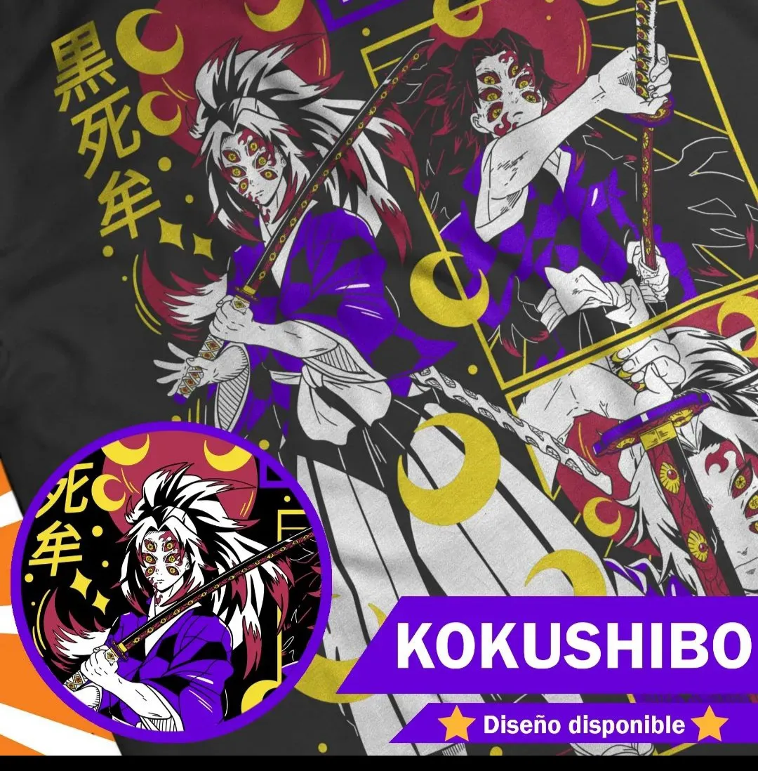 Polera Kokushibo · Seis Ojos — Kimetsu no Yaiba