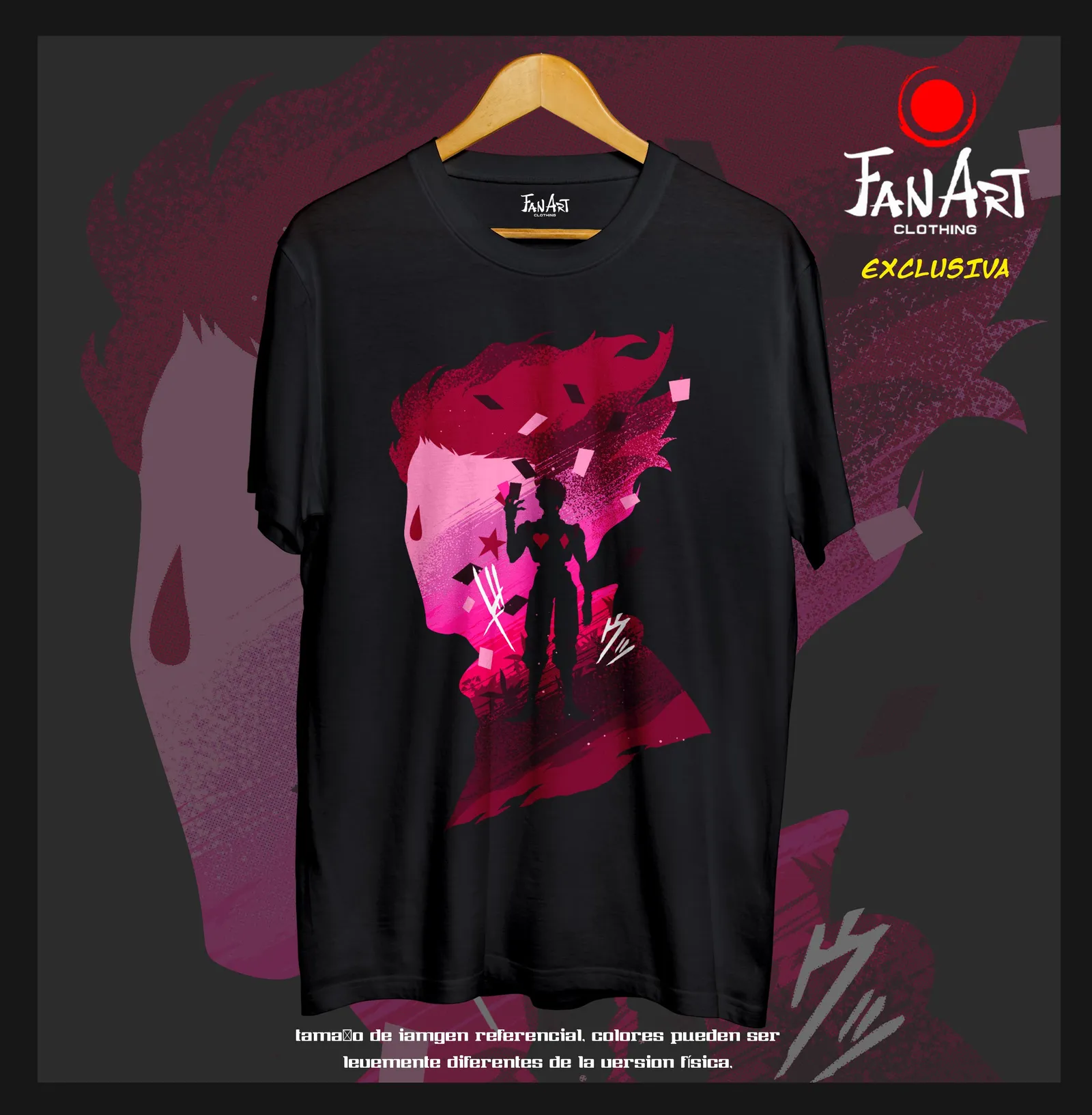 Polera Hisoka Morow · cartas y corazón — Hunter x Hunter