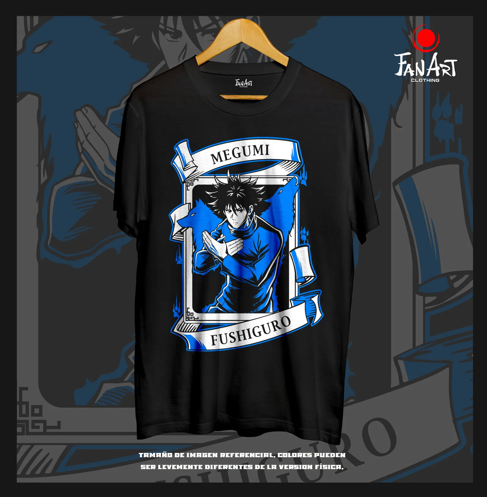 Polera Megumi Fushiguro · Invocación del lobo — Jujutsu Kaisen