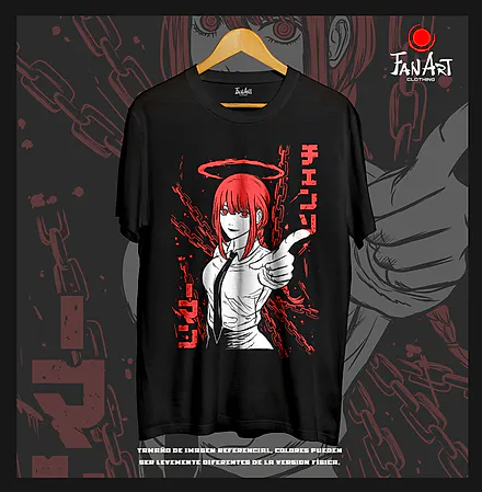 Polera Makima · aureola y cadenas — Chainsaw Man