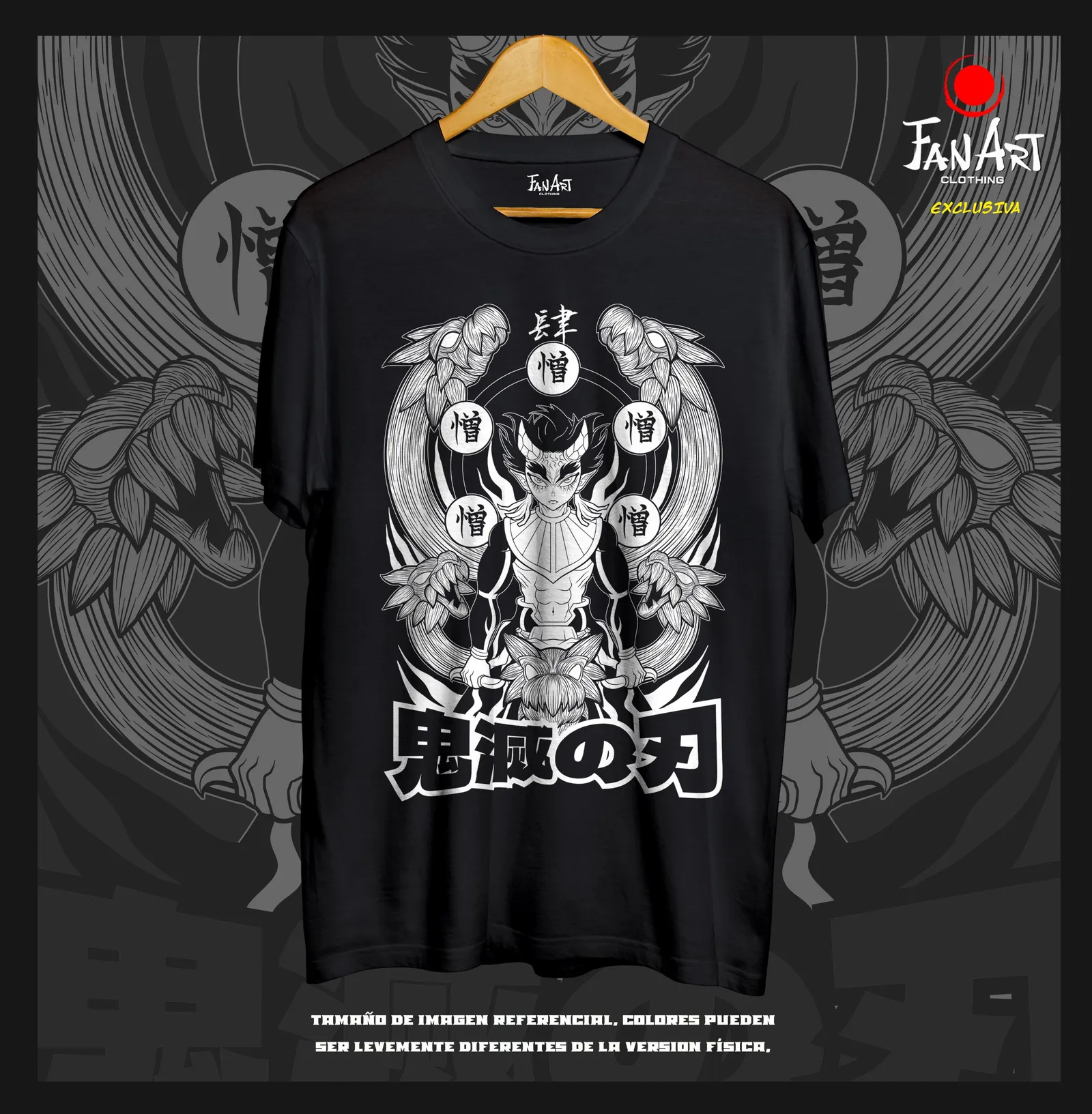 Polera Oni · Alas y kanji (2) — Kimetsu no Yaiba